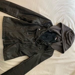Faux leather jacket by free people